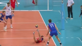 Mens Volleyball Preliminary Round  RUS v SRB  London 2012 Olympics [upl. by Rudolf9]