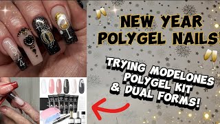 NEW YEAR POLYGEL NAILS  HOW TO USE DUAL FORMS  MODELONES BEGINNER POLYGEL KIT [upl. by Eniagrom811]