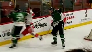 Garrett Clarke huge hit on JeanMichel Daoust Jan 17th 2020 [upl. by Braun]