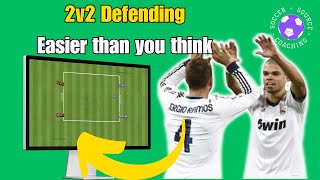 CRITICAL 2v2 Defending SoccerFootball Drill To STOP Goals [upl. by Norrahs632]