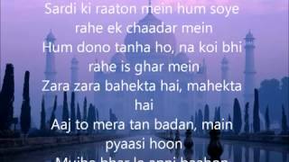 Zara Zara Lyrics YouTube [upl. by Eicram]