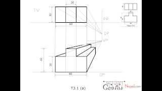 Engineering Drawing TutorialsPerspective drawings with front and side view T 31 a [upl. by Zoa437]