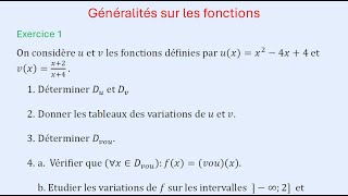 Généralités sur les fonctions monotonie dune fonction composé de deux fonctions 1BAC SE amp SM [upl. by Japeth242]