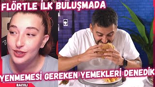 Pqueen  FLÖRTLE İLK BULUŞMADA YENMEMESİ GEREKEN YEMEKLERİ DENEDİK İzliyor TepkiKolik [upl. by Jedediah625]