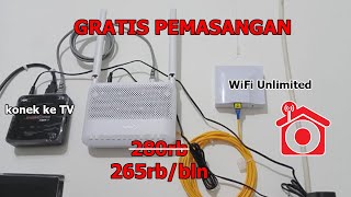 Gratis pemasangan wifi harga paket indihome turun bisa dipasang semua rumah [upl. by Aenad]