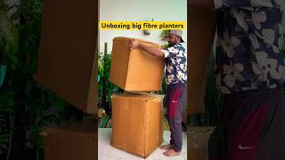 Unboxing Big fibre planters gardeningwithnanav plants planters shorts [upl. by Nosnehpets507]