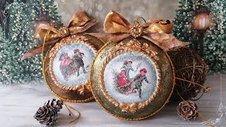 Christmas ornament DIY  Vintage style  tutorial [upl. by Anitsyrc]