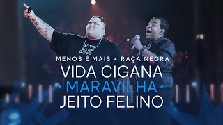 Grupo Menos é Mais e Raça Negra  Vida Cigana Maravilha Jeito Felino Clipe Oficial [upl. by Nahgaem]