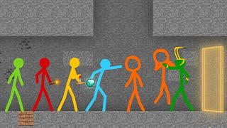 Stickman VS Minecraft  Best Moments  Compilation   5  9  ​Axis Animation [upl. by Annawek221]