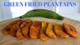 HOW TO FRY GREEN PLANTAINS  THE BEST AND SIMPLEST WAY  JAMAICAN STYLE [upl. by Eneirda]