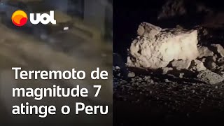 Terremoto de magnitude 7 atinge costa do Peru e é sentido em Lima [upl. by Einor846]