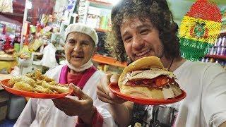 Probando COMIDA CALLEJERA en Bolivia 🥪🇧🇴 [upl. by Gayelord463]