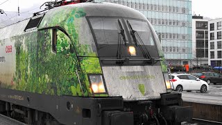 Bahnhof Dornbirn im🌧  IC 119 Bodensee m Green PointsLok Güterzüge begegnen sich SteinbachLok [upl. by Helena]