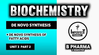 De Novo Synthesis Of Fatty Acids  Fatty Acids  Lipids Metabolism  Biochemistry  B Pharma [upl. by Alyse]