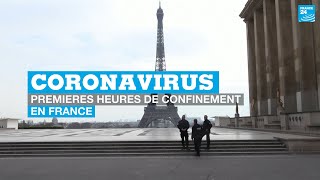 EN IMAGES  Coronavirus  les premières heures de confinement en France [upl. by Corell872]