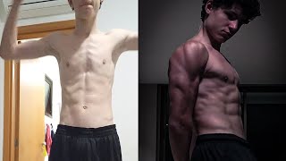 EVOLUÇÃO APÓS 1 ANO DE ACADEMIA ECTOMORFO 53KG72KG [upl. by Burn74]