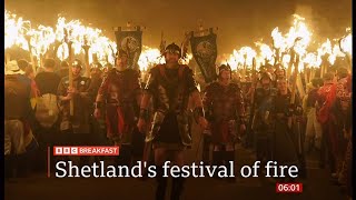 Festival of Fire Up Helly Aa takes place again in Lerwick Shetland  31Jan2024 [upl. by Ahto]