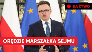 Orędzie Marszałka Sejmu Szymona Hołowni [upl. by Amalee]