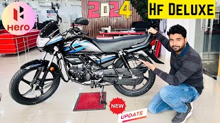 Hero Hf Deluxe 2024 New Model On Road Price Mileage Features New Update and Detail Review  Hero Hf [upl. by Rinum188]