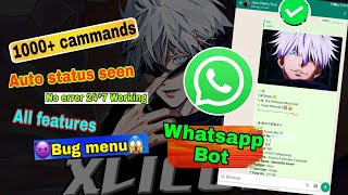 WhatsApp Bot with 1000 features 🥵  how to make WhatsApp bot for free  new whatsapp bot 2024 free [upl. by Lesde]