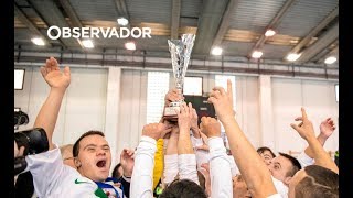 O jogo e a festa dos campeões europeus com Sindrome de Down [upl. by Arodnap]