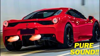 Ferrari 458 SpecialeItalia Exhaust amp Acceleration Sound Straight Pipes  Novice  Stock [upl. by Kellyann]