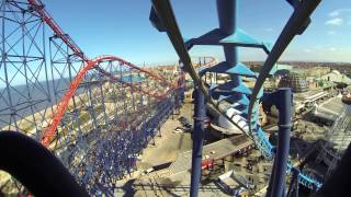 inFUSION  Blackpool Pleasure Beach front seat on ride POV 27k [upl. by Marfe445]