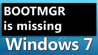 BootMGR is Missing On Windows 7 Fix [upl. by Quickman]