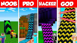 Minecraft Battle NOOB vs PRO vs HACKER vs GOD SUPER RAMP SPRINGBOARD BUILD CHALLENGE  Animation [upl. by Ard538]