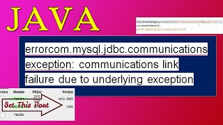 errorcommysqljdbccommunicationsexception communications link failure due to underlying exception [upl. by Anividul]