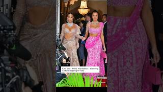 Kim and Khloe Kardashian in India kimkardashian kardashians ambaniwedding ambani india [upl. by Lekcim496]