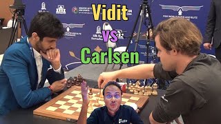 Knightmare but for whom  Vidit Gujrathi vs Magnus Carlsen  World Rapid 2023 [upl. by Ransome]