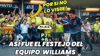 ¡Por si no lo Viste Así Fue el Festejo del Equipo Williams Tras Conseguir P7 y P8 F1 radio [upl. by Achorn707]