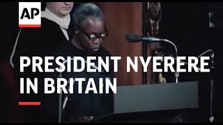 PRESIDENT NYERERE IN BRITAIN  COLOUR  SOUND [upl. by Fairfield]