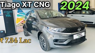 2024 Tata Tiago iCNG  Tiago XT CNG 2024  2nd Top Model  Full Review 🔥 [upl. by Oivatco]