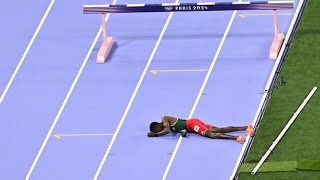 Lamecha Girma injury after fall on Mens 3000m Olympics final  lamecha girma injury [upl. by Jemma783]