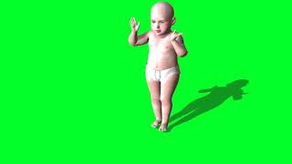 Baby dancing green screen royalty free [upl. by Forrer]