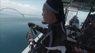 Giant travelly on strike using Ocean Freaks captcha 30hg ReelTokayo power 1 Rod [upl. by Nick795]