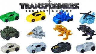 TRANSFORMERS THE LAST KNIGHT TINY TURBO CHANGERS FULL COLLECTION ONE STEP CHANGERS SIDESWIPE TOYS [upl. by Kerk]