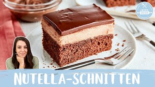 NutellaSchnitten  NutellaKuchen vom Blech  Sooo saftig und ganz einfach 😍  Einfach Backen [upl. by Alanna]