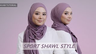 Najwa Sports shawl hijab styling tutorial  Slick and chic [upl. by Remark]