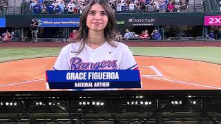 National Anthem Grace Figueroa Texas Rangers Vs Oakland As 9124 [upl. by Zanas]