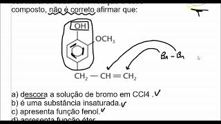 O eugenol tem a fórmula estrutural ao lado Com relação a esse composto não é correto afirmar que [upl. by Ahsiuqal]