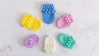 How to Make Crochet Baby Mittens Tutorial FREE Pattern Available too [upl. by Orten]