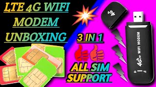 LTE 4G WIFI Modem UnboxingAll Sim supportBest Wifi Dongle unboxingsmartphone [upl. by Natek]