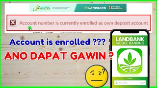 Account Number is Currently Enrolled as OWN DEPOSIT Account  Landbank iAccess Registration [upl. by Fosque]