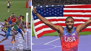 Noah Lyles 100m Final Olympic Highlights NoahLyles 979 Gold Medal Kishane Thompson Olympic 2024 [upl. by Sedgewick]