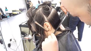 SUPER HAIRCUT FOR WOMEN  SHORT VOLUMINOUS BOB CUT WITH BANGS [upl. by Teri]