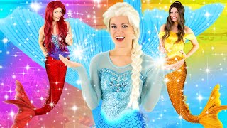 DISNEY PRINCESSES MERMAID MAGIC JUST SING MUSIC VIDEO ELSA ARIEL BELLE [upl. by Grimonia]