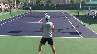 Tomas Berdych amp Marcel Granollers  Indian Wells Practice 31015 Court Level [upl. by Allie]